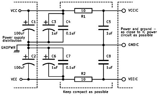 Bipolar decoupling schematic