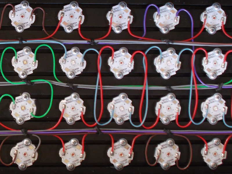 LEDs Mounted on Heatsink.