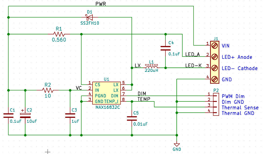 MAX16832 Schematic.