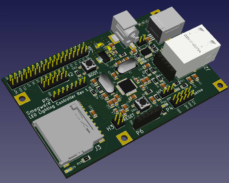 W7500P PCB KiCad 3D Rendering.