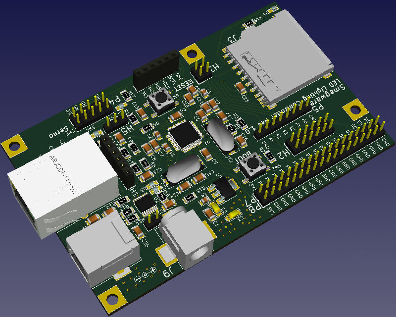W7500P PCB KiCad 3D Rendering.