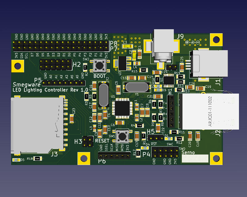 W7500P PCB KiCad 3D Rendering.